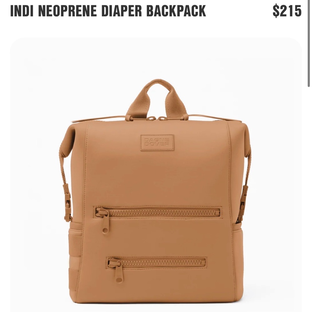 NWT (STILL IN BOX) Dagne Dover Large Camel Neoprene Diaper Backpack